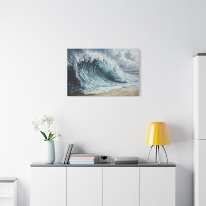 A Wave Crashes Canvas Art