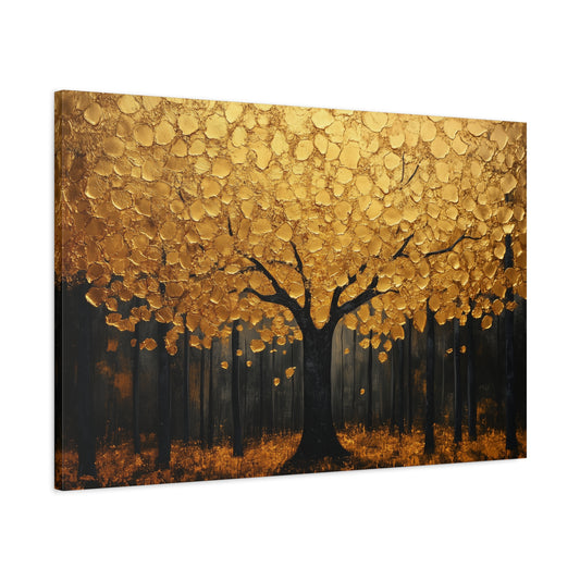 Gold Leaf Golden Forest Tree- Canvas