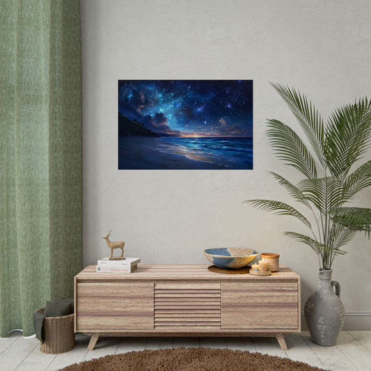 Ethereal Nighttime Oceanic Sky - Premium Art Print