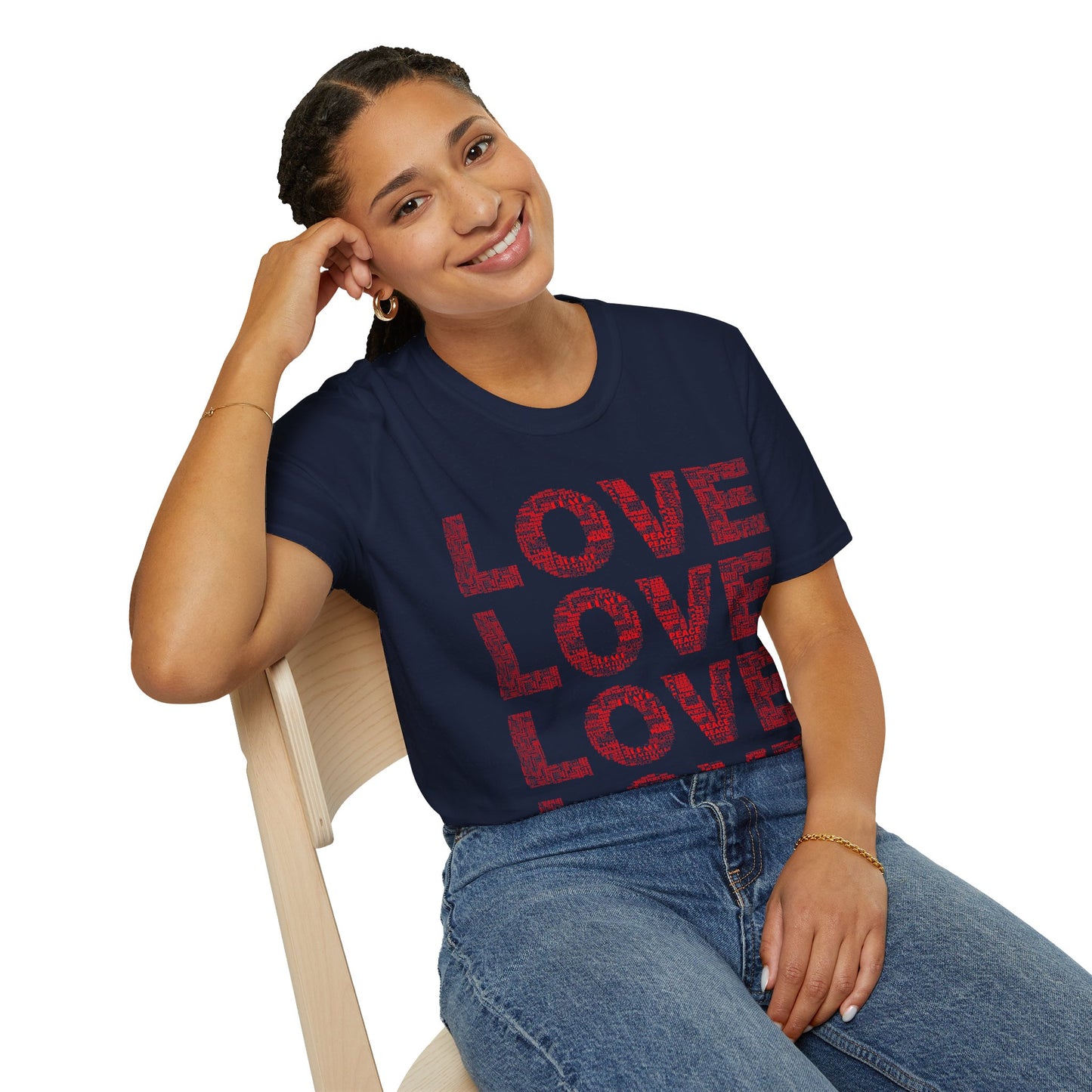 Love And Peace, Novelty Unisex Softstyle T-Shirt