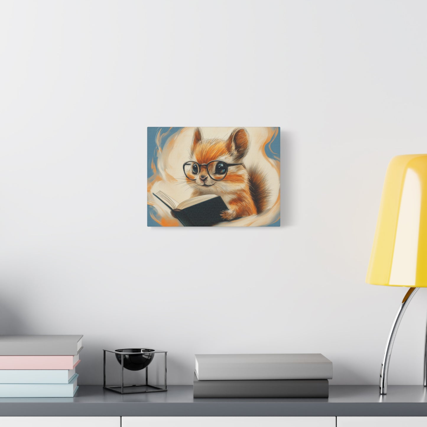 Whimsical Chipmunk Reading A Book - Canvas