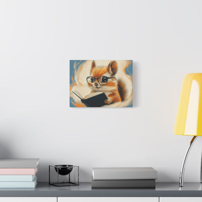 Whimsical Chipmunk Reading A Book - Canvas