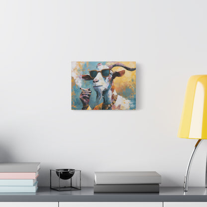 Gangster Goat Canvas Art - Cool Animal Wall Decor