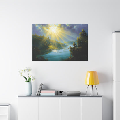 River and Forest Sunshine Art - Canvas