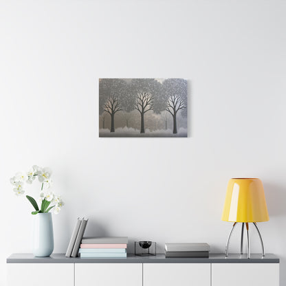 Silver Three Trees Art - Canvas