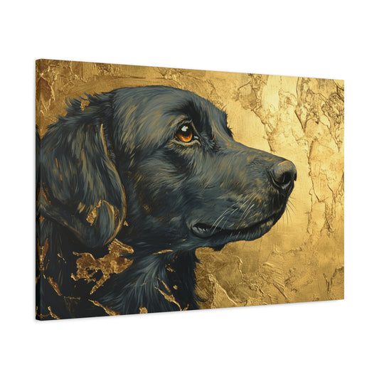 Gold Leaf Black Labrador - Canvas