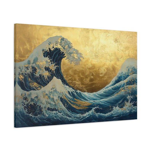 Gold Leaf Ocean Waves - Canvas