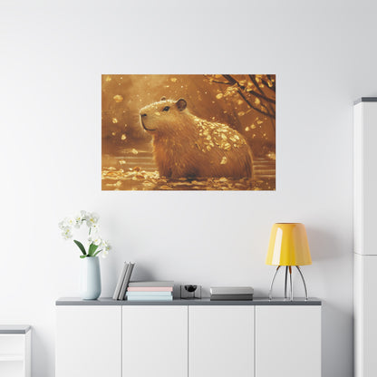 Gold Leaf Capybara Art - Canvas