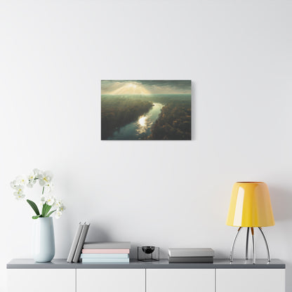 Beautiful Aerial River And Forest View - Canvas