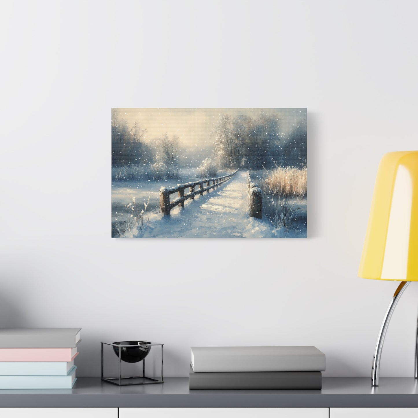 The Snow Bridge Of Nostalgia Canvas Art