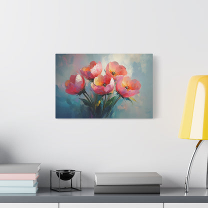 Pink Abstract Flowers - Canvas
