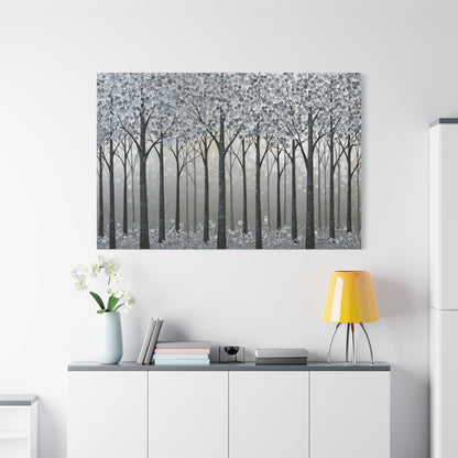 Silver Winter Forest Art - Canvas