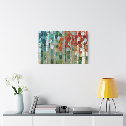 Silver Nature Abstract Color Circle Art - Canvas