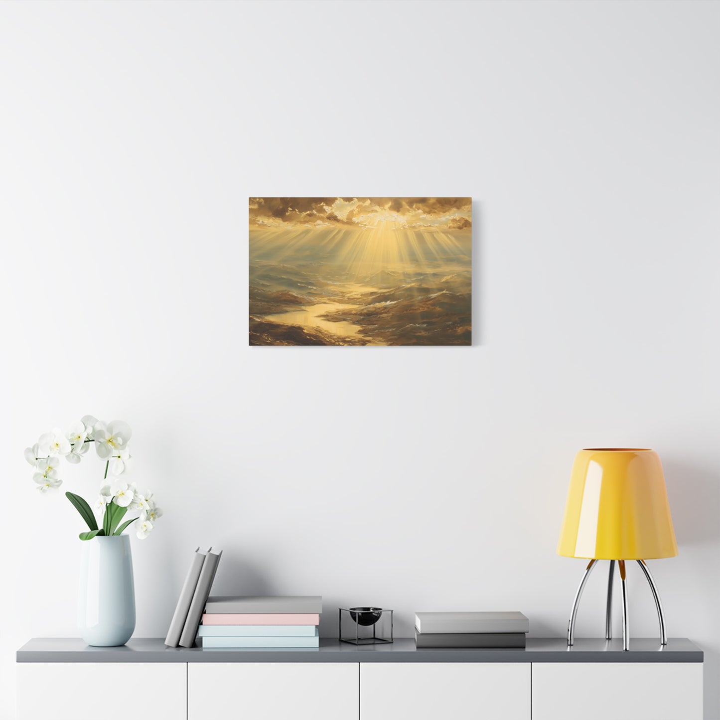 Sunshine Piercing Landscape Art - Canvas