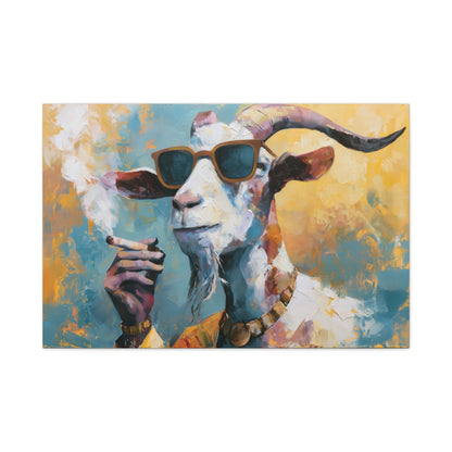 Gangster Goat Canvas Art - Cool Animal Wall Decor
