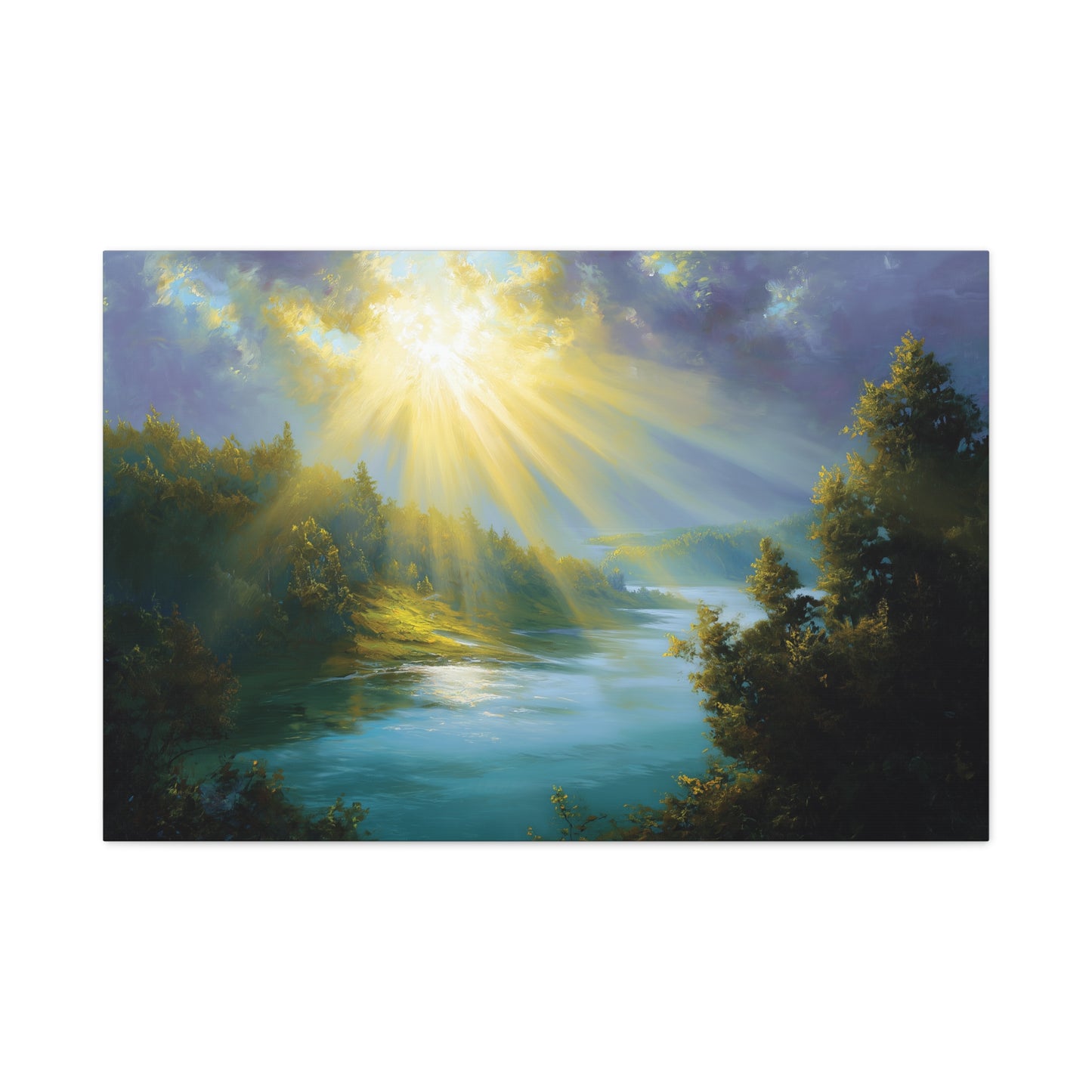 River and Forest Sunshine Art - Canvas