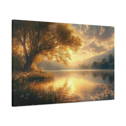 Peaceful Waterside Tranquility - Canvas
