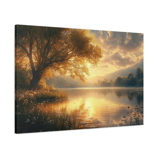 Peaceful Waterside Tranquility - Canvas