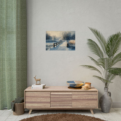 Winter Nostalgia Landscape - Premium Art Print