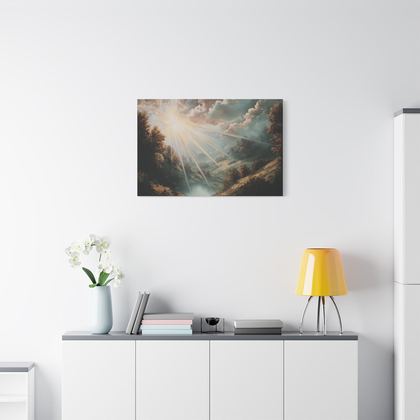 Sunshine River Landscape Art - Canvas