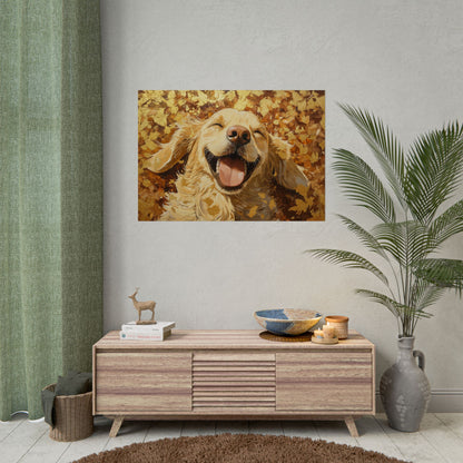Gold Leaf Golden Retriever - Premium Art Print