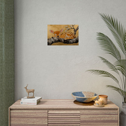 Gold Leaf Baby Deer - Premium Art Print