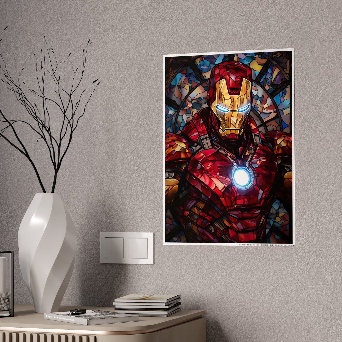 Stained Glass Tony Glossy Art Print