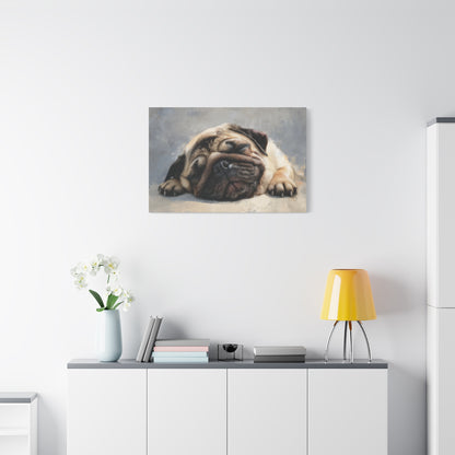 Sleeping Pug Art - Canvas Wall Decor