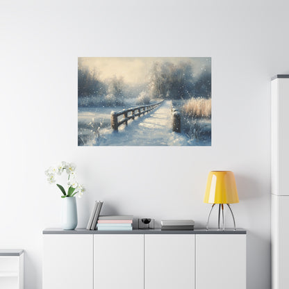 The Snow Bridge Of Nostalgia Canvas Art