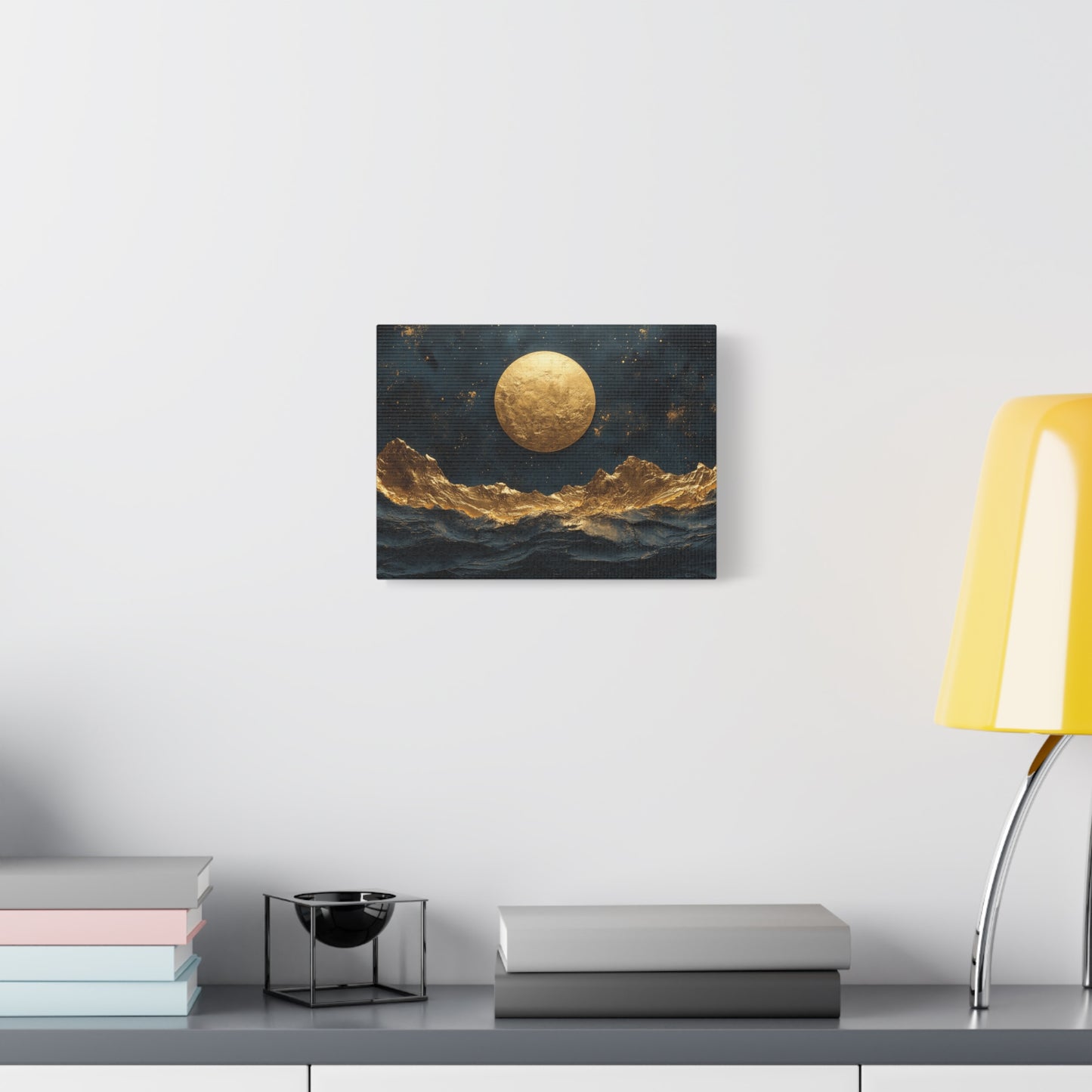 Gold Leaf Gold Moon Landscape - Canvas
