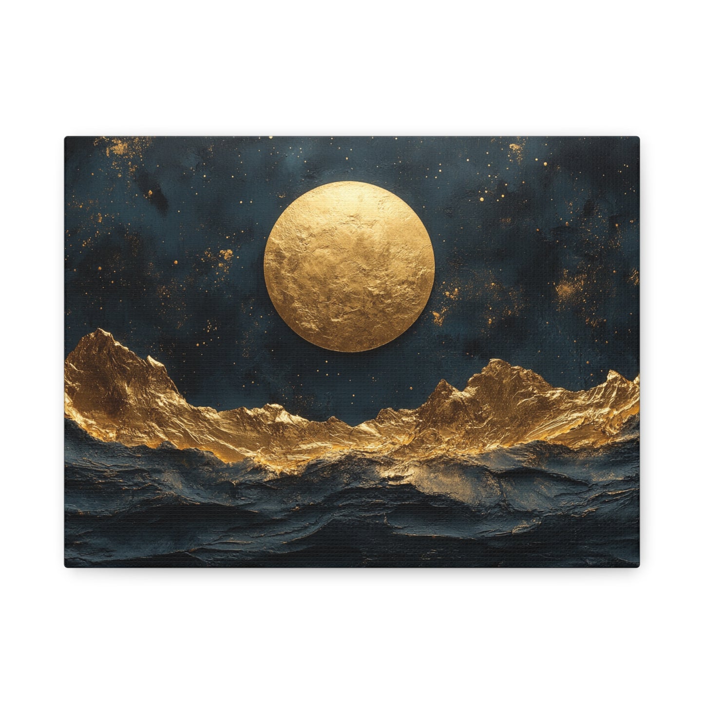 Gold Leaf Gold Moon Landscape - Canvas