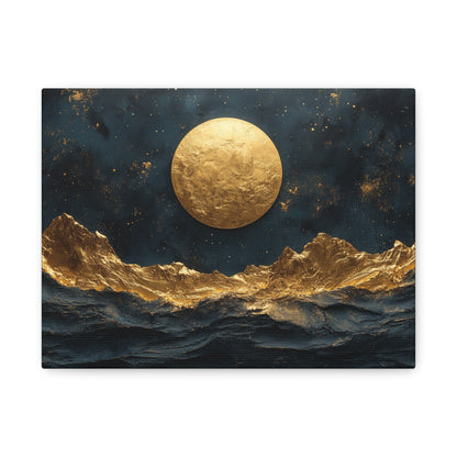 Gold Leaf Gold Moon Landscape - Canvas