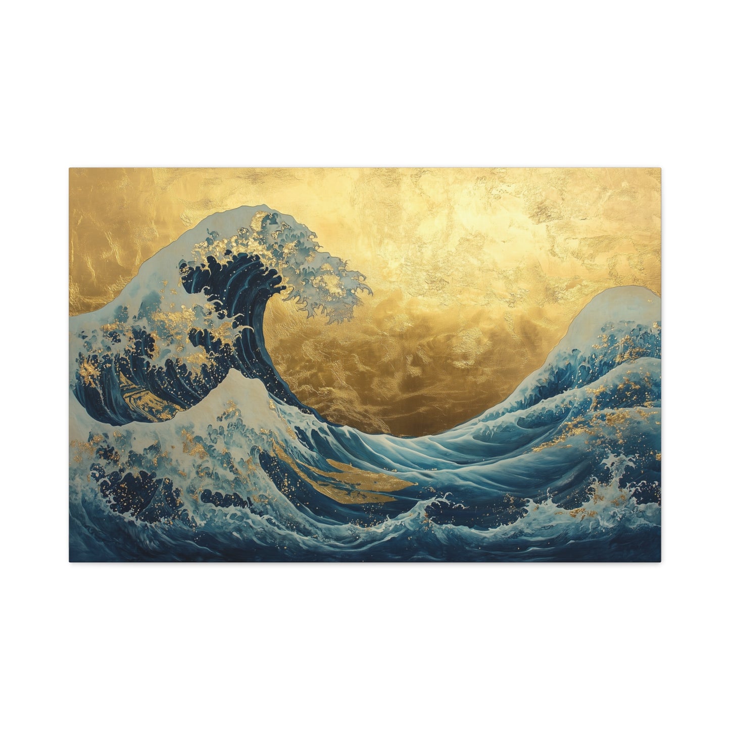 Gold Leaf Ocean Waves - Canvas