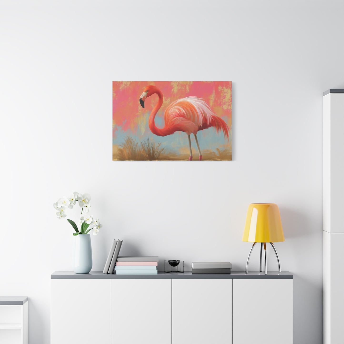 Pink Flamingo Art - Canvas