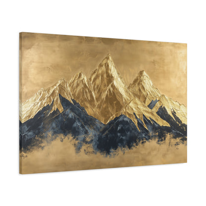 Gold Leaf Mountain Range Art - Canvas