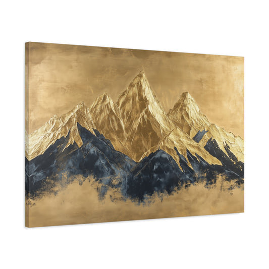 Gold Leaf Mountain Range Art - Canvas