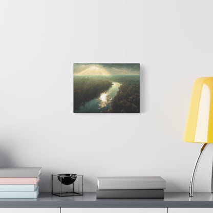 Beautiful Aerial River And Forest View - Canvas
