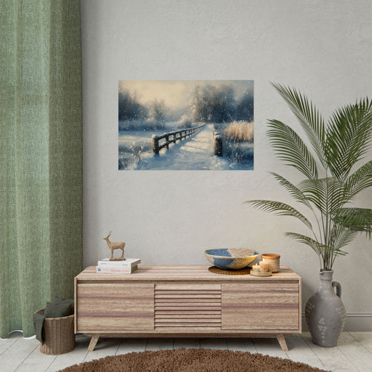 Winter Nostalgia Landscape - Premium Art Print