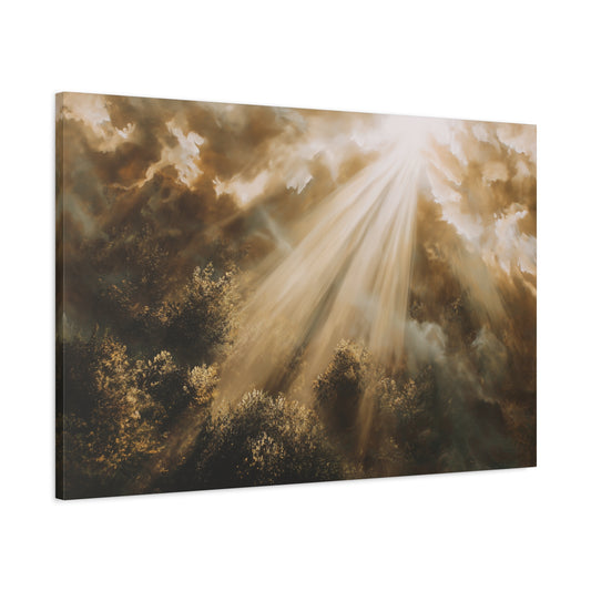 Sunlight Breaking Through The Clouds - Canvas