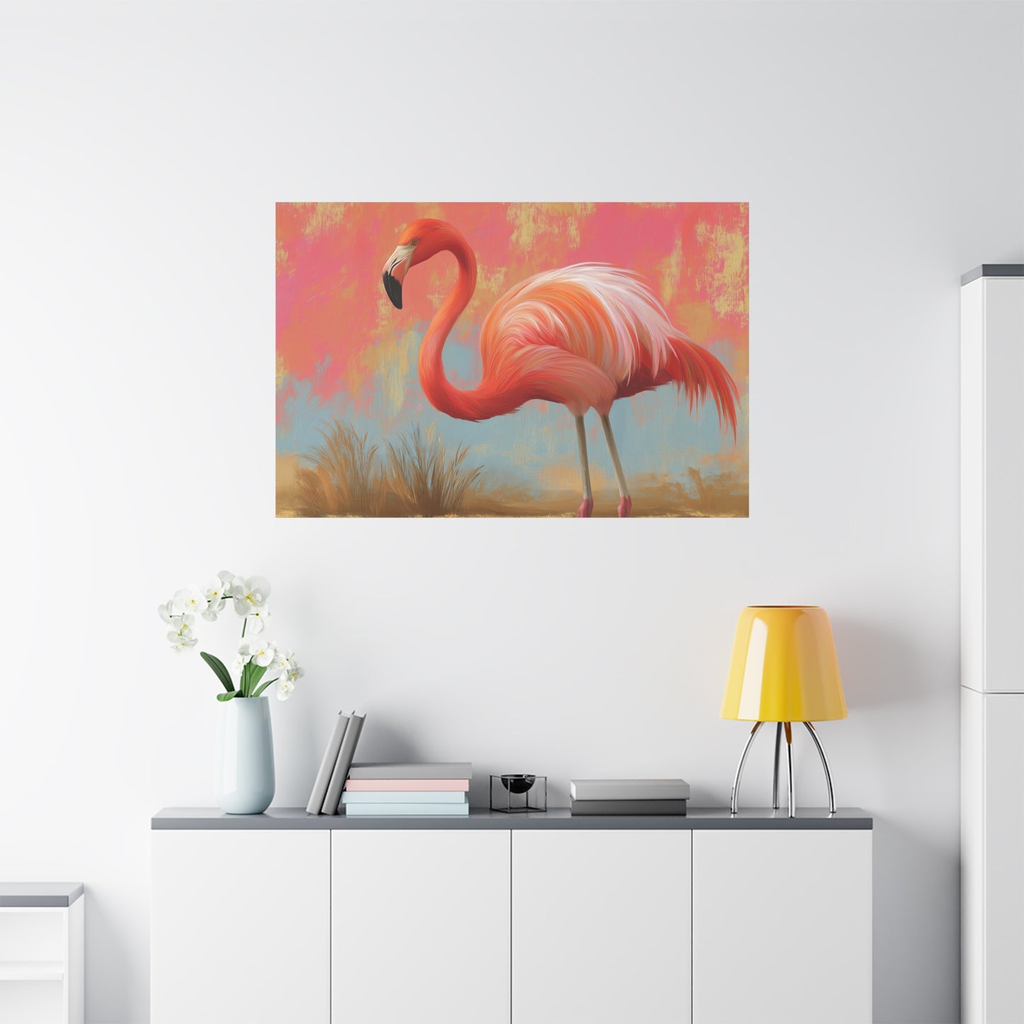 Pink Flamingo Art - Canvas