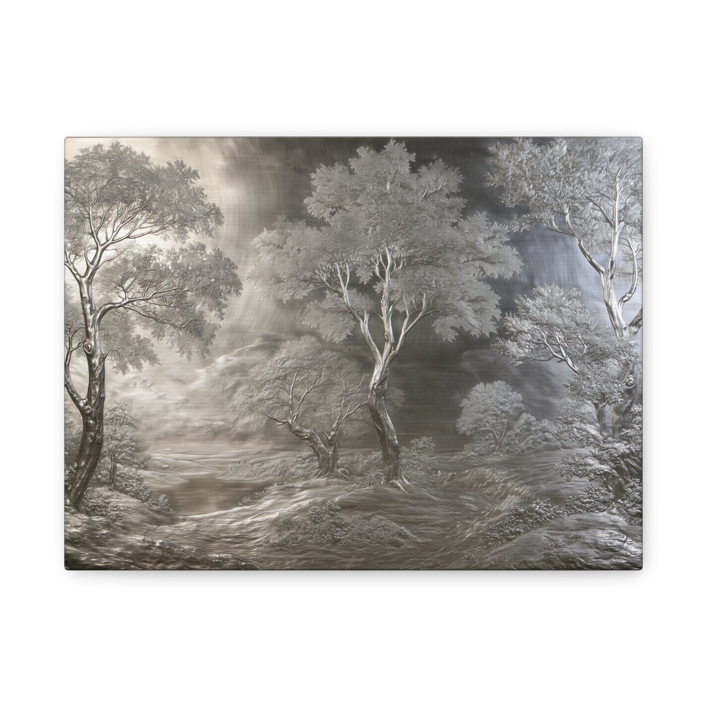 Silver Forest Landscape Art - Canvas