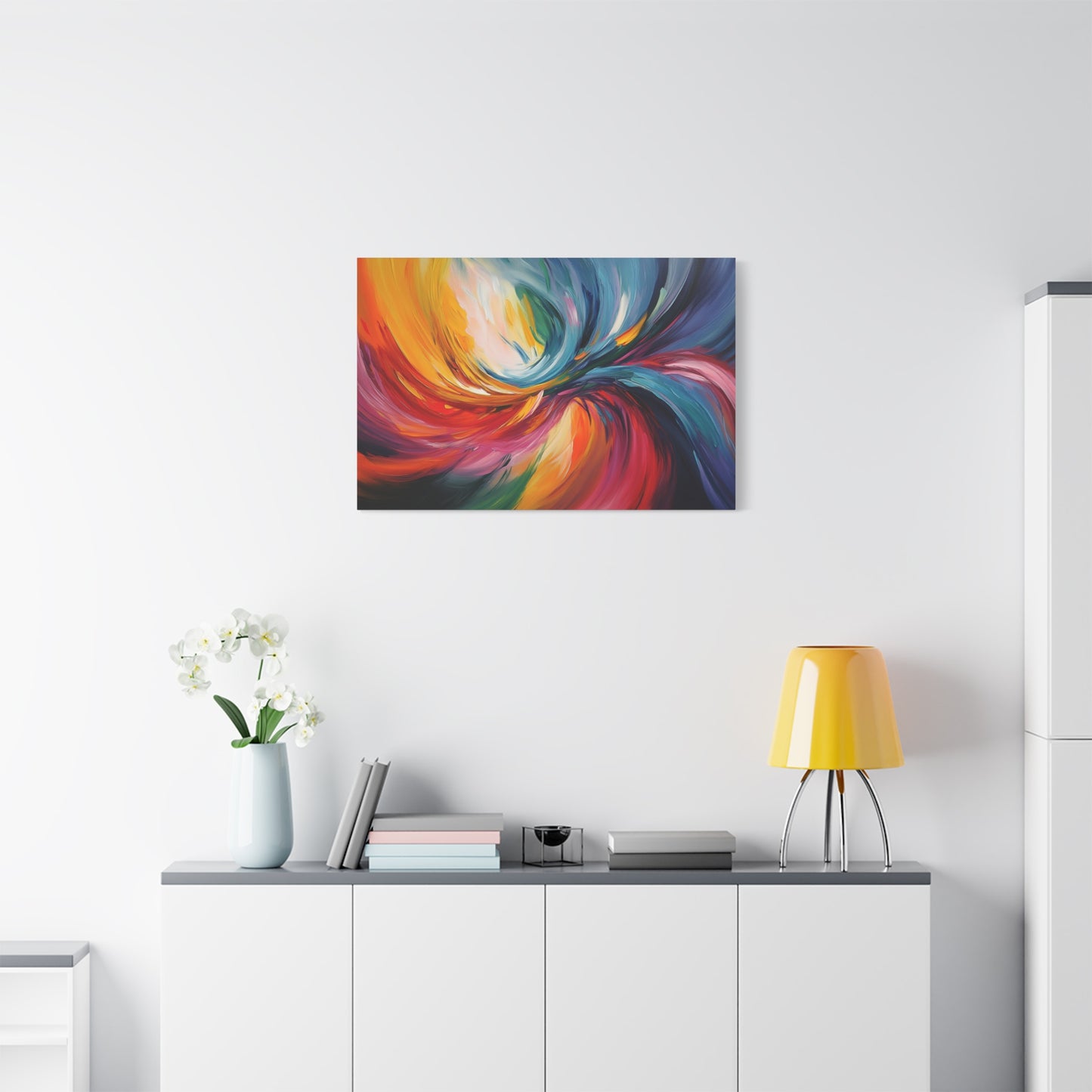 Abstract Colorful Paint Swirls - Canvas
