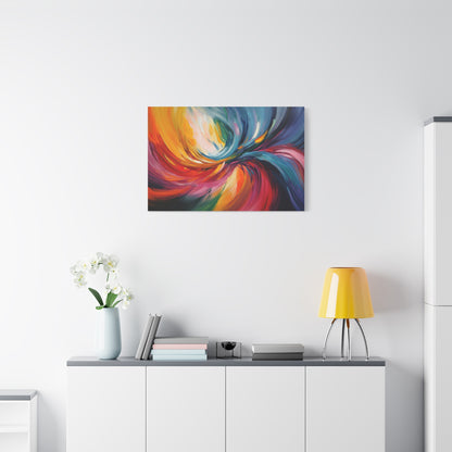Abstract Colorful Paint Swirls - Canvas