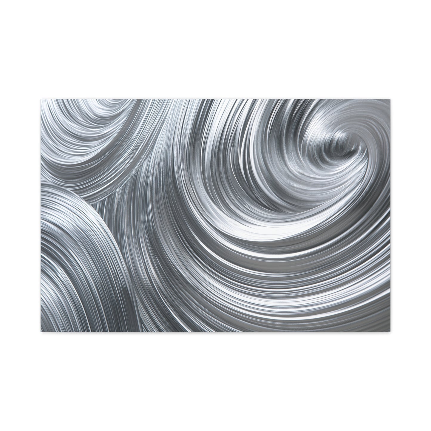 Silver Swirl Abstract Metallic Art - Canvas