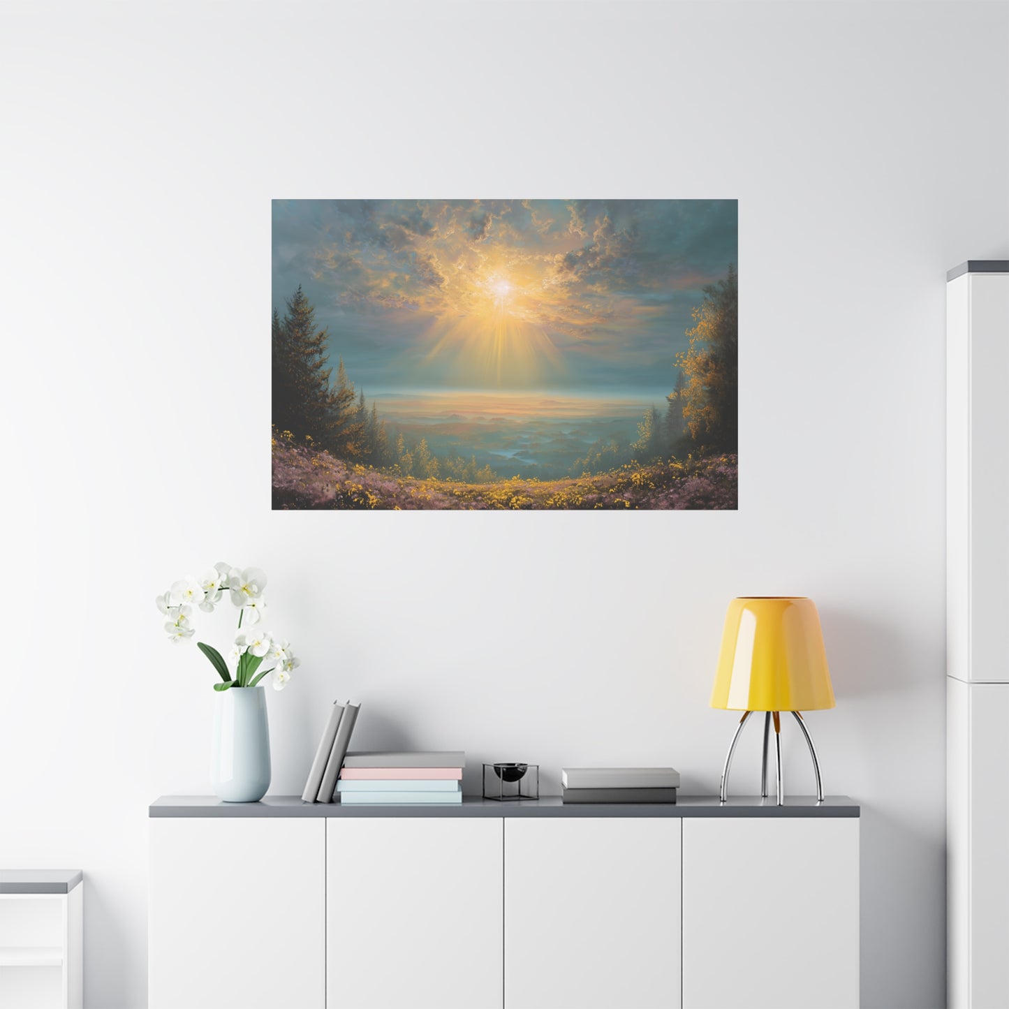 Sunlight Through Clouds Nature Art - Canvas