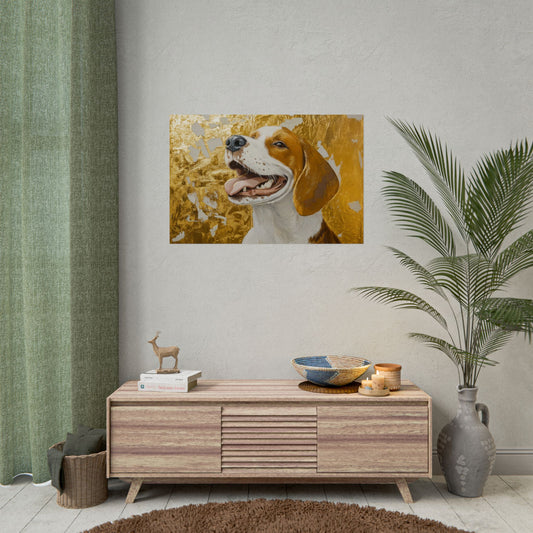 Gold Leaf Beagle - Premium Art Print
