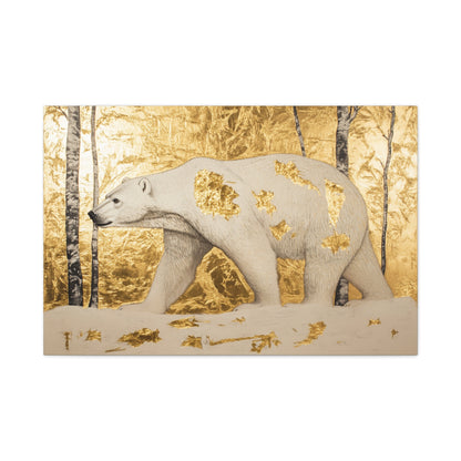 Gold Leaf Polar Bear - Canvas