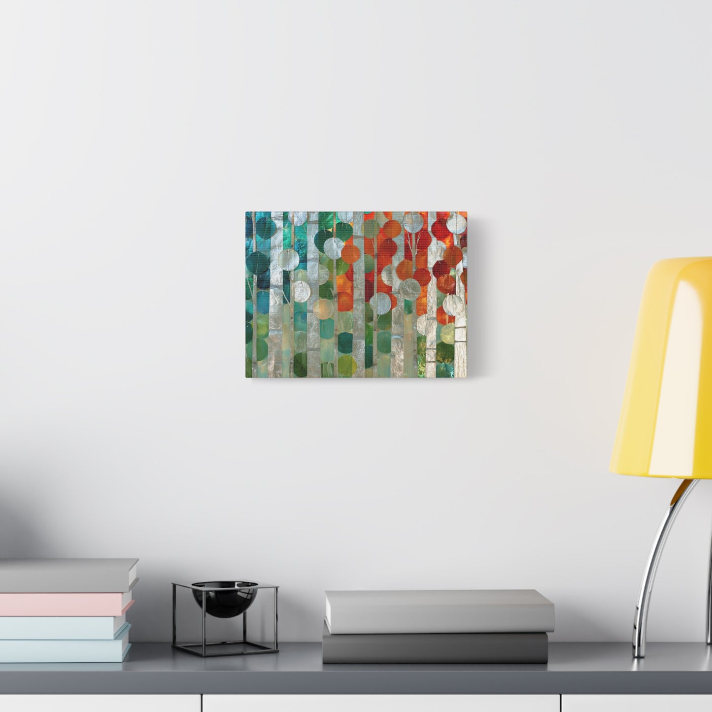 Silver Nature Abstract Color Circle Art - Canvas