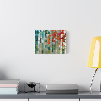 Silver Nature Abstract Color Circle Art - Canvas