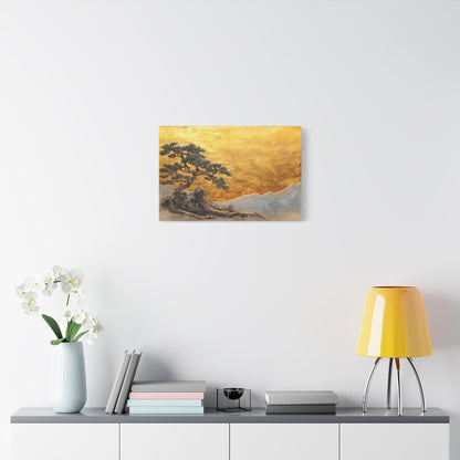 Gold Leaf Elegant Bonsai Tree - Canvas